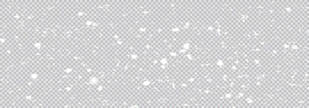 Panorama view background.  Falling flake drops dust splash new year magical storm isolated background
