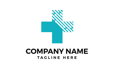 Fototapeta premium Logo design medical technology icon minimalist vector illustration