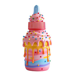 Colorful ice cream bottle with sprinkles for kids
