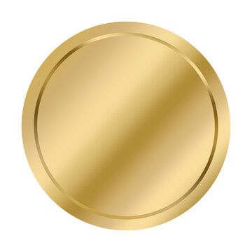 Shiny Blank Gold Coin with Realistic Metallic Gradient and Beveled Edge, Ideal for Rewards, Tokens, Finance Branding, and Luxury Design Concepts