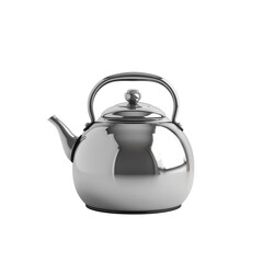 Stainless steel kettle on a transparent background