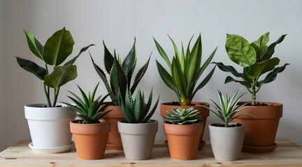 Obraz premium Collection of potted plants adds a touch of nature indoors