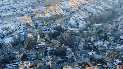 Uchisar Town. Cappadocia during Winter 