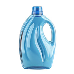 Transparent blue bottle with no background seen