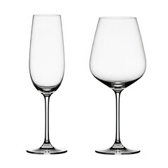 Two wine glasses isolated on transparent background