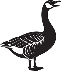 Fototapeta premium Canadian Goose Silhouette, Graphic Illustration of a Goose Calling Out