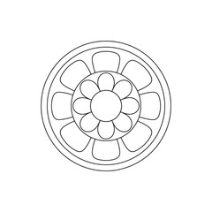 Vector decorative mandala silhouette art illustration on a white background