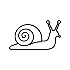 Simple line drawing of a snail with visible shell and antennae © firoj
