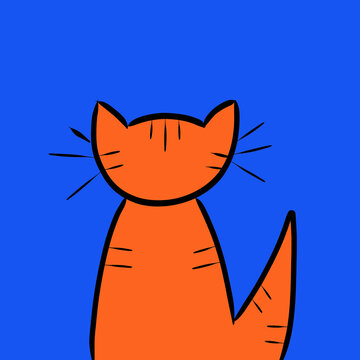 Cartoon cat illustration with bright colorful background
