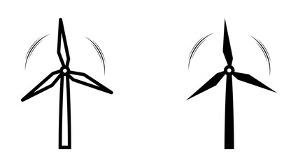 Windmill icon set. representing renewable energy and ecology. Perfect for themes related to green technology, conservation, and sustainable living.