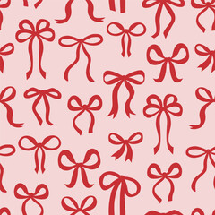Seamless Pattern with red bows 