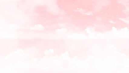 Sky cloud pink love sweet love color tone for wedding card background. Vector design.