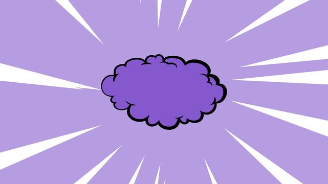 Comic speech bubbles blank text animation with speed line background