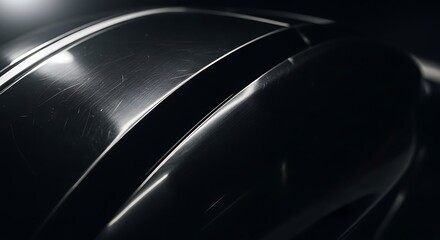 Closeup of a shiny metallic surface with reflective light patterns