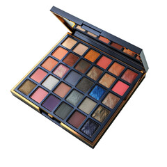 Colorful makeup palette on clear background