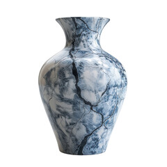 Vase with marble design on transparent background