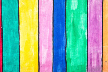 Colorful Geometric Wall with Abstract Painted Rectangles