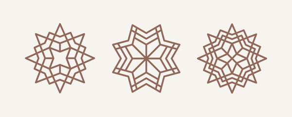 Octagonal shape in form of mandala for tattoo, decoration. Decorative element in ethnic style.