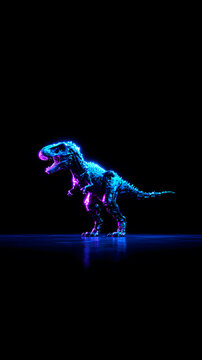 Neon wallpaper T-Rex 