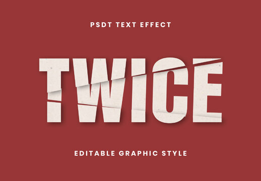Beige Layered Folded Precision Slice Text Effect