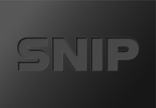 Black Paper Cutout Emboss Text Effect