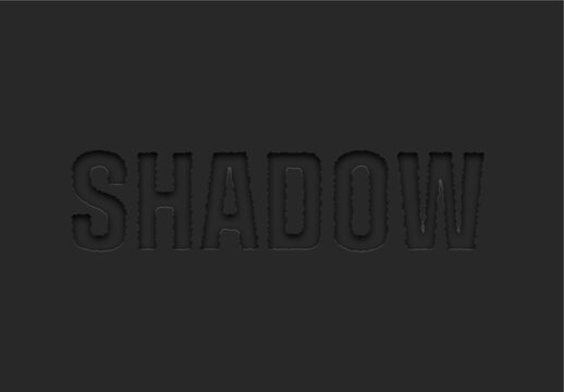 Black Shadow Embossed Paper Cutout Text Effect