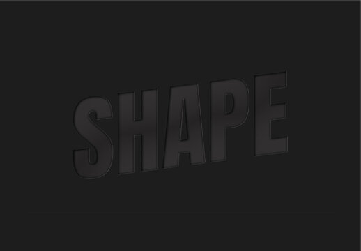 Black Slanted Emboss Paper Cuotout Text Effect