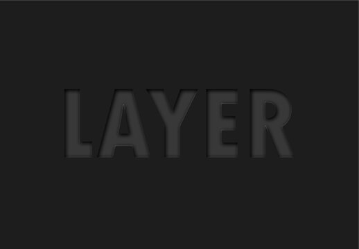 Black Soft Emboss Paper Cutout Text Effect