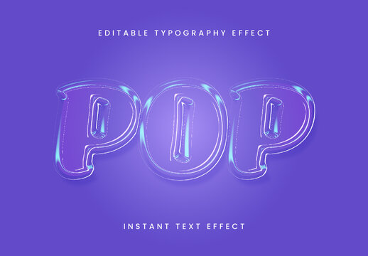 Liquid Glass Glossy Text Effect