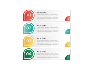 vector illustration infographic design template with 4 steps. Template for process, presentations, layout, banner, brochure.