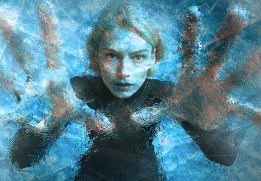 Frozen Ice Glass Photo Effect