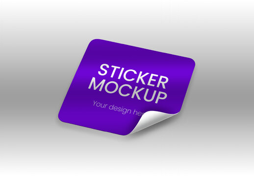 Sticker Peel Adhesive Label Effect Mockup