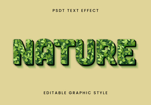 Green Nature 3D Foliage Text Effect