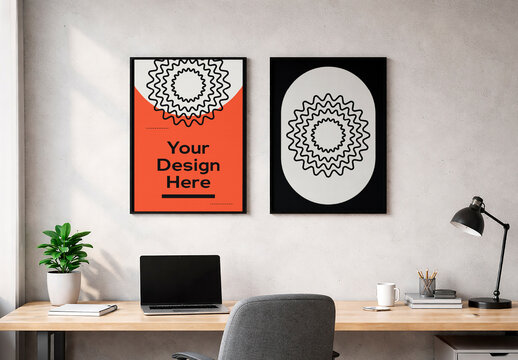Minimal Modern Office Wall Frame Mockup