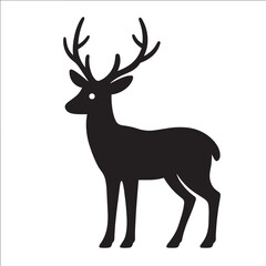 Fototapeta premium Minimalist silhouette of a majestic stag against a stark white background