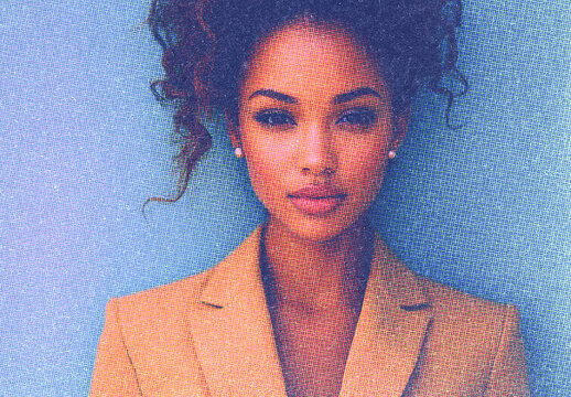 Orange And Blue Retro Printer Screen Photo Effect