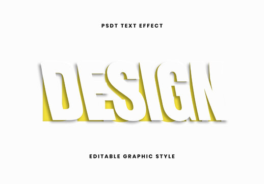 White And Yellow Bold Offset Paper Cut Text Effect