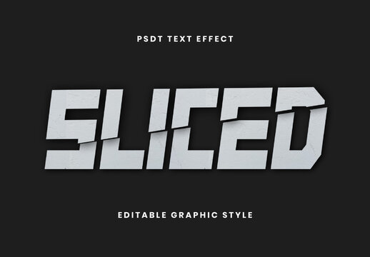 White Cracked Bold Precision Slice Text Effect