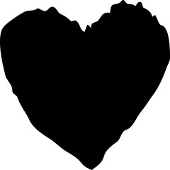 Heart grunge vector love silhouette shape dark rough texture romantic symbol design bold graphic poster print tattoo sticker logo