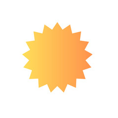 Jagged starburst shape featuring a smooth orange to yellow color gradient on a plain white background, perfect for sales promotions.