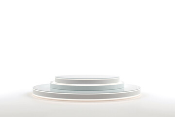 Minimalist stacked circles on a white background