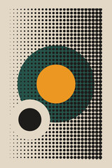 Bauhaus Inspired Abstract Geometric Wall Art in Mid Century Modern Style