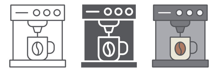 Coffee machine line icon, coffee and appliance, coffee maker sign, vector graphics, a linear pattern on a white background.
