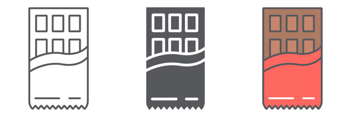 Chocolate line icon, food and sweet, wrapped chocolate sign, vector graphics, a linear pattern on a white background.