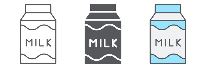 Milk line icon, drink and food, milk pack sign, vector graphics, a linear pattern on a white background.
