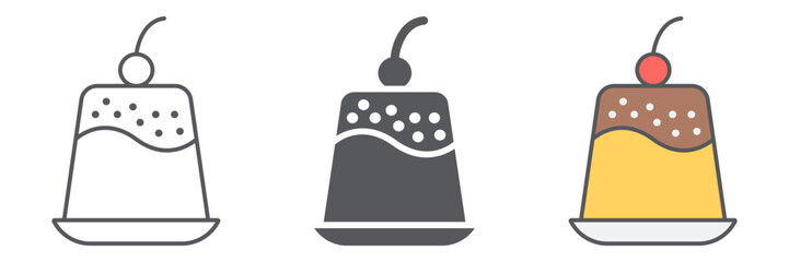 Pudding line icon, sweet and food, dessert sign, vector graphics, a linear pattern on a white background.
