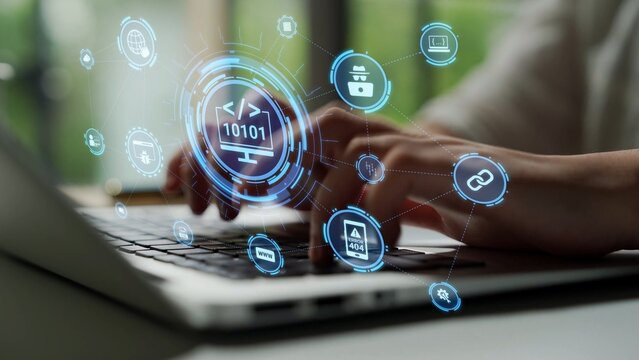 Software development with coding overlays, programming languages, developer tools, mobile app creation, and advanced programming for digital product development and software solutions. Funnel
