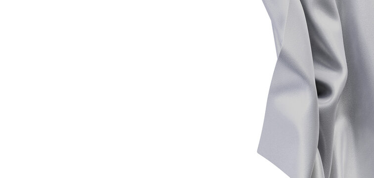 Elegant white fabric with a textured surface creating shadows. Perfect for backgrounds, design elements, and texture ove