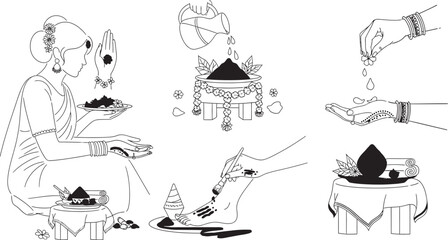 Obraz premium Traditional indian kohl application