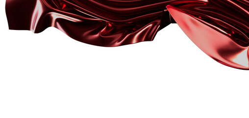 Stunning abstract image of flowing red silk cloth with highlights and shadows, perfect for luxury...